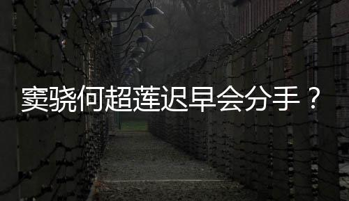 不分我就女早会何超窦骁莲迟应分手方霸气回