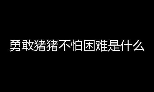 不怕猪猪么梗困难勇敢是什