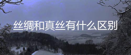 和真丝绸丝有什么区别
