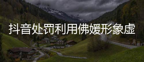 形象虚假账号抖音个利用营销处罚佛媛