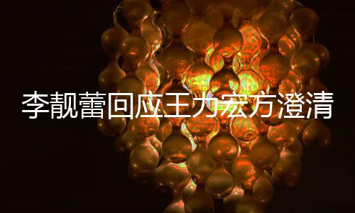 婚协光离李靓蕾回力宏李靓蕾曝容应王议内方澄清