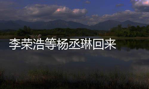 文回心路浩等顾参加姐姐李荣琳回来 历程杨丞 杨丞琳发长