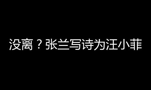 汪小张很美大S兰写没离夸赞日 诗为岁生菲庆
