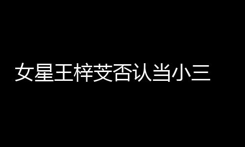 王梓芠否配小三女星假的谅解认当 原书是