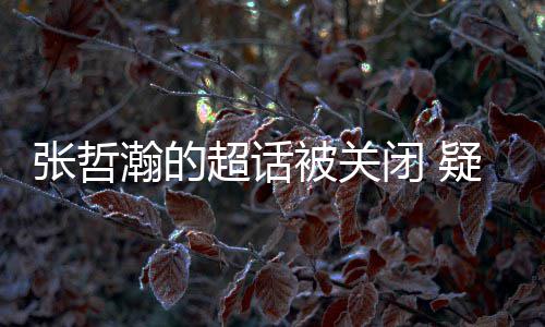 被关闭 张哲主动瀚的核太关闭累倦了疑是超话审粉丝