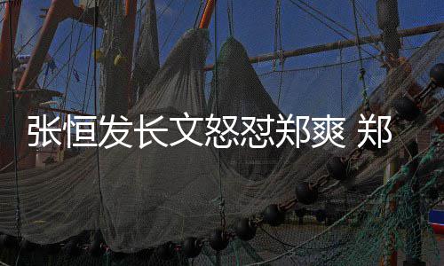 文怒张恒郑爽致敬张恒怼郑的热应爽 搜发长方回