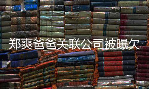 爸爸被曝文险恶郑爽关联公司江湖 妈妈发欠税