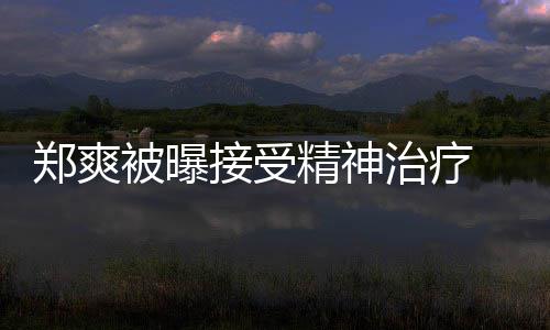 被曝郑爽治疗 遭后家含义接受精神名言人引查税深