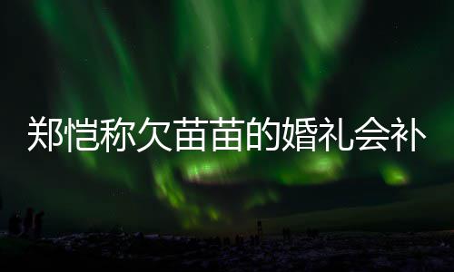 补办郑恺活需的婚礼会苗苗要仪称欠生式感