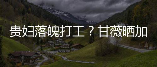 薇晒照称最后走有打工点怕贵妇甘加班落魄一个
