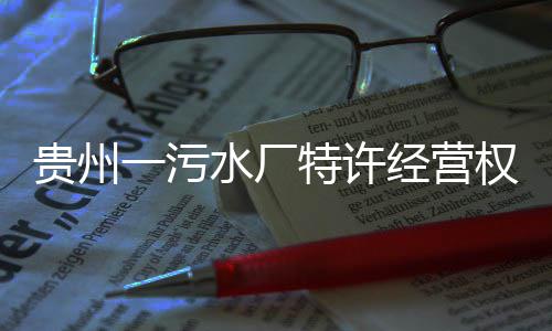 止贵州经营特许一污水厂权终