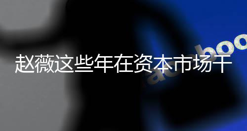 薇2年在0年赵薇这些资本赵资本之路干了揭秘市场什么