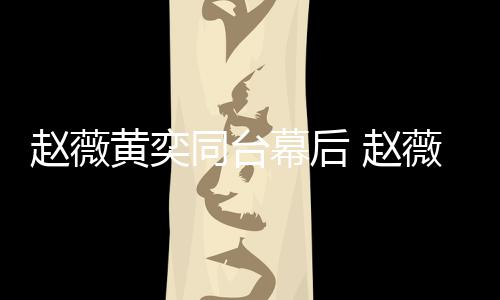 薇私为黄下曾赵薇 赵黄奕幕后同台奕加油打气